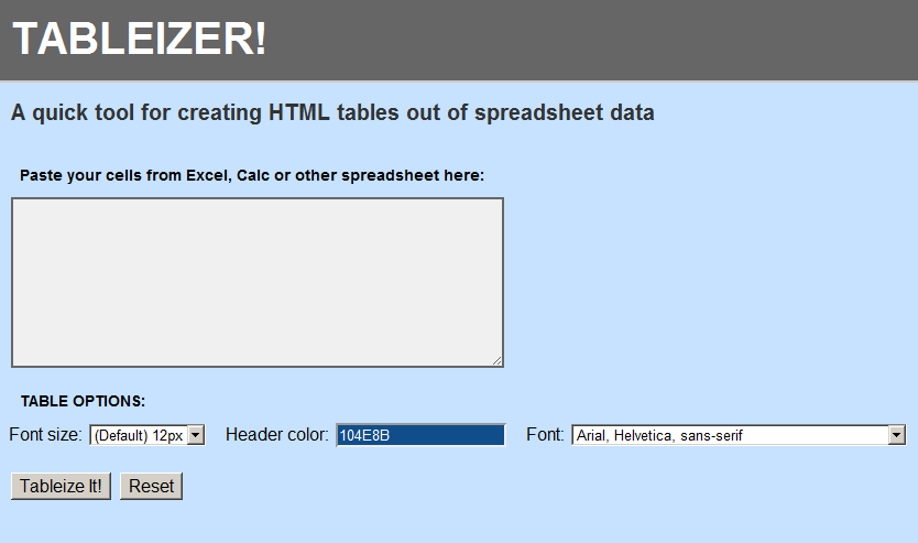 Excelの表をHTMLに変換するツールが便利　TABLEIZER!